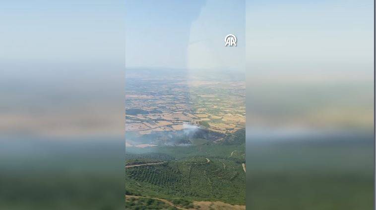 Balıkesir'de orman yangını! Karadan ve havadan müdahale ediliyor 8
